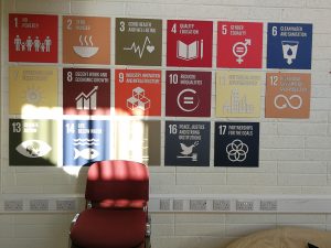 UN Development Goals on a wall